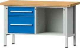 Anke Kastenwerkbank B1500xT700xH900mm RAL7035/5012 BMP: 50 mm 2 Schubladen Produktbild