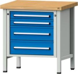 Anke Kastenwerkbank B800xT700xH850mm RAL7035/5012 BMP: 50 mm 4 Schubladen Produktbild