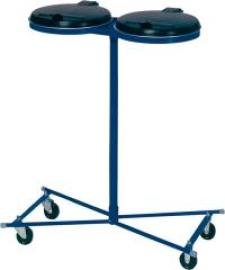 Abfallsammler 2x120 l blau fahrbar KS-Deckel VAR Produktbild