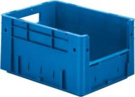 Sichtlagerkasten blau B300xT400xH210 mm Auflast 500kg, VE 4 Stk. mit Griffloch LA-KA-PE Produktbild