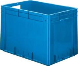 Transport-Stapelkasten B600xT400xH420 mm blau Auflast 700kg mit Griffloch LA-KA-PE Produktbild