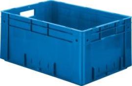 Transport-Stapelkasten B600xT400xH270 mm blau Auflast 700kg mit Griffloch LA-KA-PE Produktbild