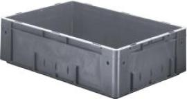 Transport-Stapelkasten B600xT400xH175 mm grau Auflast 700kg ohne Griffloch LA-KA-PE Produktbild