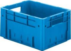 Transport-Stapelkasten B400xT300xH210 mm blau Auflast 600kg mit Griffloch LA-KA-PE Produktbild
