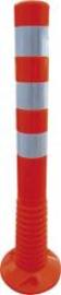Sperrpfosten rot flexibel, H750xD80 mm mit 3 reflektierenden Streifen in silber Produktbild