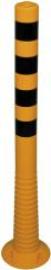 Sperrpfosten gelb flexibel, H1000xD80 mm mit 4 reflektierenden Streifen in schwarz Produktbild