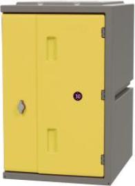 Kunststoff-Schließfach B385xT470xH610 mm Tür gelb Produktbild