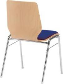 Mehrzweckstuhl Buche m. Polster blau Produktbild