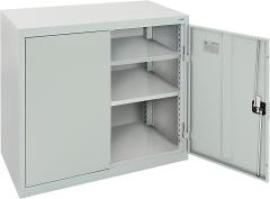 Flügeltürenschrank B1000xT500xH900 mm RAL7035 2 Fachböden Produktbild