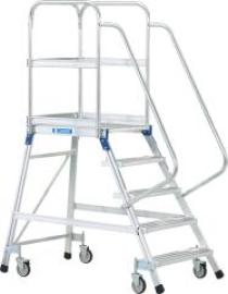 Podesttreppe einseitig 5 Stufen Podesthöhe 1,20 m ZARGES Produktbild