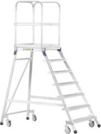 Podesttreppe einseitig 7 Stufen Podesthöhe 1,68 m ZARGES Produktbild