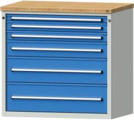 Anke Schubadenschrank B1060xT700xH1020mm RAL 7035/5012 6 Schubladen Produktbild