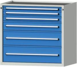 Anke Schubadenschrank B1060xT700xH980mm RAL 7035/5012 6 Schubladen Produktbild