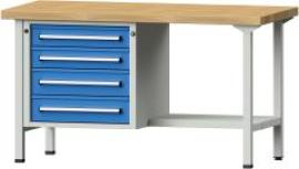 Anke Kombi-Werkbank B1500xT700xH850mm RAL7035/5012 BMP: 50 mm 4 Schubladen, 1 Boden Produktbild