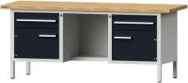 Format Kastenwerkbank B2000xT700xH840mm RAL 7035/7016 BMP: 40 mm 2 Schubladen, 2 Türen Produktbild