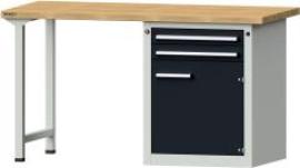 Format Kombi-Werkbank B1500xT700xH840mm RAL 7035/7016 BMP: 40 mm 2 Schubladen, 1 Tür Produktbild