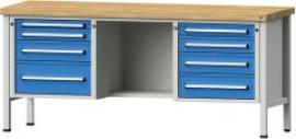 Anke Kastenwerkbank B2000xT700xH890mm RAL7035/5012 BMP: 40 mm 8 Schubladen Produktbild