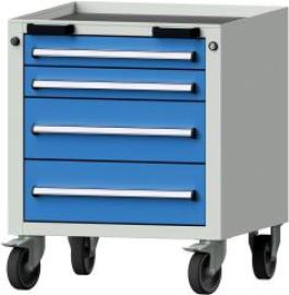 Format Rollcontainer B625xT640xH755mm RAL 7035/5012 4 Schubladen Produktbild