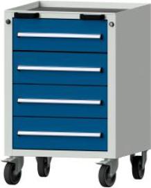 Format Rollcontainer B625xT640xH925mm RAL 7035/5010 4 Schubladen Produktbild