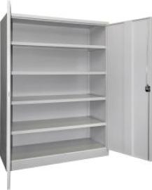 Schwerlastschrank m.TürenB1470xT630xH1950 mm 4 Böden RAL 7035 Produktbild