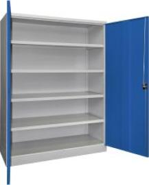 Schwerlastschrank m.TürenH1950xB1470xT630 mm 4 Böden RAL 7035 Produktbild