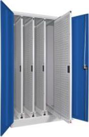 Vertikalauszugsschrank B1000xT600xH1950 mm 4 Wannen RAL 7035/5010 Produktbild