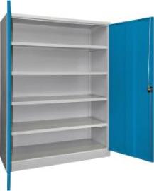 Schwerlastschrank m.TürenH1950xB1470xT630 mm 4 Böden RAL 7035 Produktbild