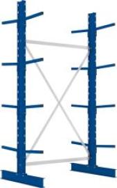 Kragarmregal L Grundfeld B1330xT2x400xH2500 mm doppelseitig RAL 5010 2x4 Arme Traglast 220kg Produktbild