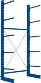 Kragarmregal L Grundfeld B1330xT600xH3000 mm einseitig RAL 5010 5 Arme Traglast 140kg Produktbild