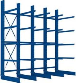 Kragarmregal Heavy B4100xT1250xH4000 mm einseitig RAL 5010 5 Ebenen Traglast 2000kg Produktbild