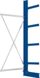 Kragarmregal M Anbaufeld B1000xT500xH2500 mm einseitig RAL 5010 4 Arme Traglast 430kg Produktbild