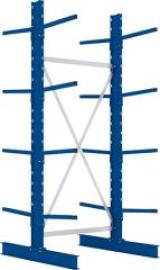 Kragarmregal L Grundfeld B1000xT2x500xH2500 mm doppelseitig RAL 5010 2x4 Arme Traglast 175kg Produktbild