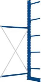 Kragarmregal L Anbaufeld B1330xT500xH3000 mm einseitig RAL 5010 5 Arme Traglast 175kg Produktbild