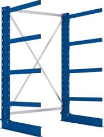 Kragarmregal M Grundfeld B1300xT800xH2000 mm einseitig RAL 5010 4 Arme Traglast 250kg Produktbild