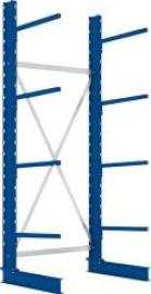 Kragarmregal L Grundfeld B1000xT600xH2500 mm einseitig RAL 5010 4 Arme Traglast 140kg Produktbild