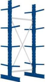 Kragarmregal L Grundfeld B1000xT2x400xH2500 mm doppelseitig RAL 5010 2x4 Arme Traglast 220kg Produktbild