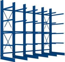 Kragarmregal Heavy B5100xT1250xH4000 mm einseitig RAL 5010 5 Ebenen Traglast 2400kg Produktbild