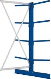 Kragarmregal L Anbaufeld B1000xT2x600xH2000 mm doppelseitig RAL 5010 2x4 Arme Traglast 140kg Produktbild