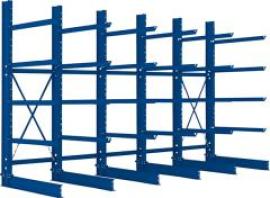Kragarmregal H 5 Felder B5090xT1250xH3000 mm einseitig RAL 5010 5 Ebenen Traglast 2400kg Produktbild