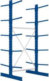 Kragarmregal L Grundfeld B1330xT2x600xH3000 mm doppelseitig RAL 5010 2x5 Arme Traglast 140kg Produktbild