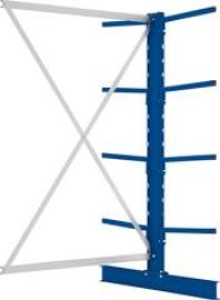 Kragarmregal L Anbaufeld B1330xT2x500xH2000 mm doppelseitig RAL 5010 2x4 Arme Traglast 175kg Produktbild