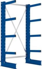 Kragarmregal M Grundfeld B1000xT500xH2000 mm einseitig RAL 5010 4 Arme Traglast 430kg Produktbild