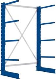 Kragarmregal L Grundfeld B1330xT600xH2000 mm einseitig RAL 5010 4 Arme Traglast 140kg Produktbild