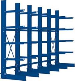 Kragarmregal H 5 Felder B5090xT800xH3000 mm einseitig RAL 5010 5 Ebenen Traglast 3780kg Produktbild