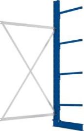 Kragarmregal L Anbaufeld B1330xT600xH2500 mm einseitig RAL 5010 4 Arme Traglast 140kg Produktbild