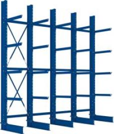Kragarmregal Heavy B4100xT800xH4000 mm einseitig RAL 5010 5 Ebenen Traglast 3150kg Produktbild