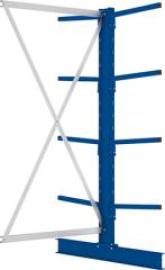 Kragarmregal L Anbaufeld B1000xT2x500xH2000 mm doppelseitig RAL 5010 2x4 Arme Traglast 175kg Produktbild