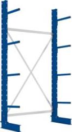 Kragarmregal L Grundfeld B1330xT400xH2500 mm einseitig RAL 5010 4 Arme Traglast 220kg Produktbild