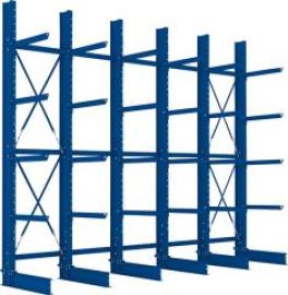 Kragarmregal Heavy B5100xT800xH4000 mm einseitig RAL 5010 5 Ebenen Traglast 3780kg Produktbild