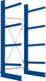 Kragarmregal M Grundfeld B1000xT800xH2500 mm einseitig RAL 5010 4 Arme Traglast 250kg Produktbild